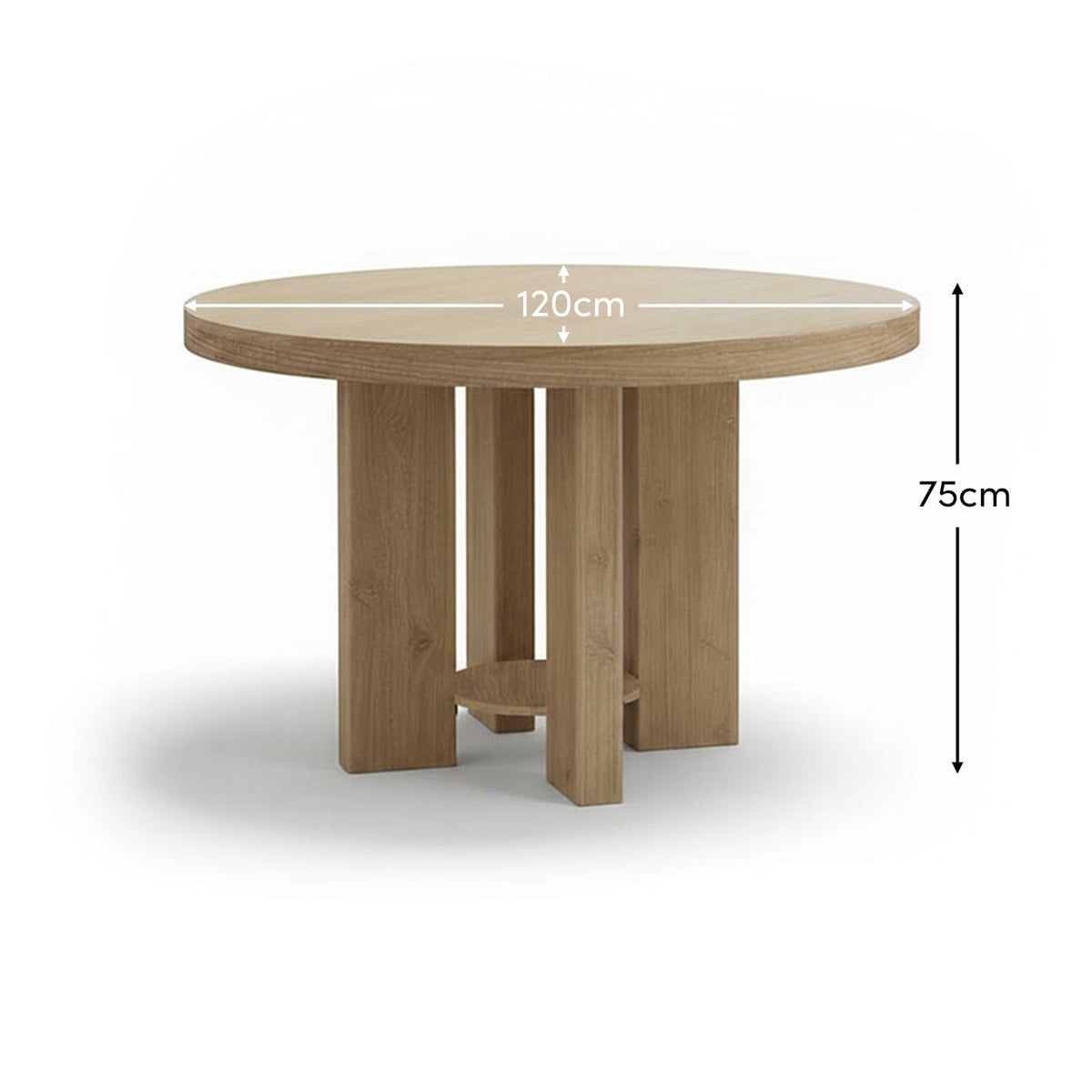 Marlon Whitewash Oak Round Dining Table