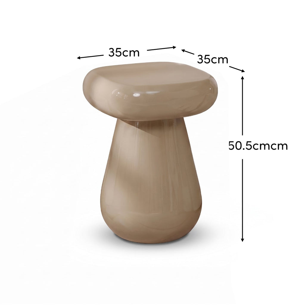 Merle Round Driftwood Enamel Side Table