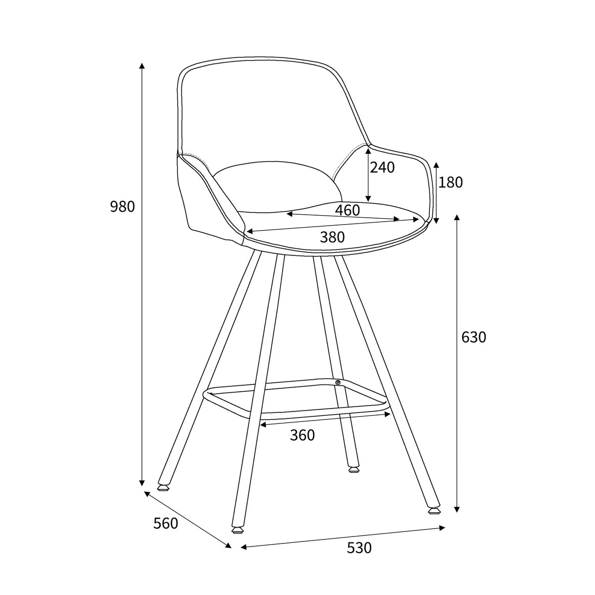 Merril Faux Leather Bar Stool