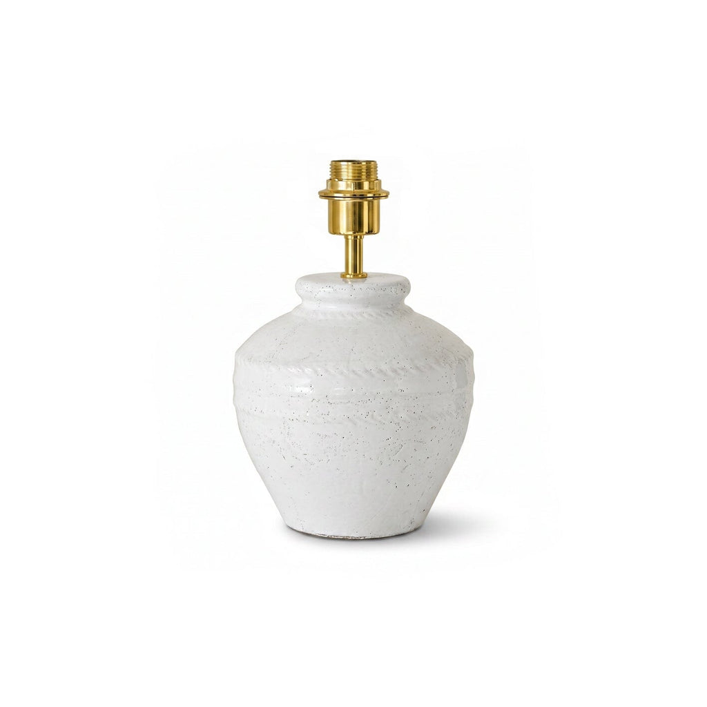 Merton 33cm Ceramic Lamp Base - Rustic White