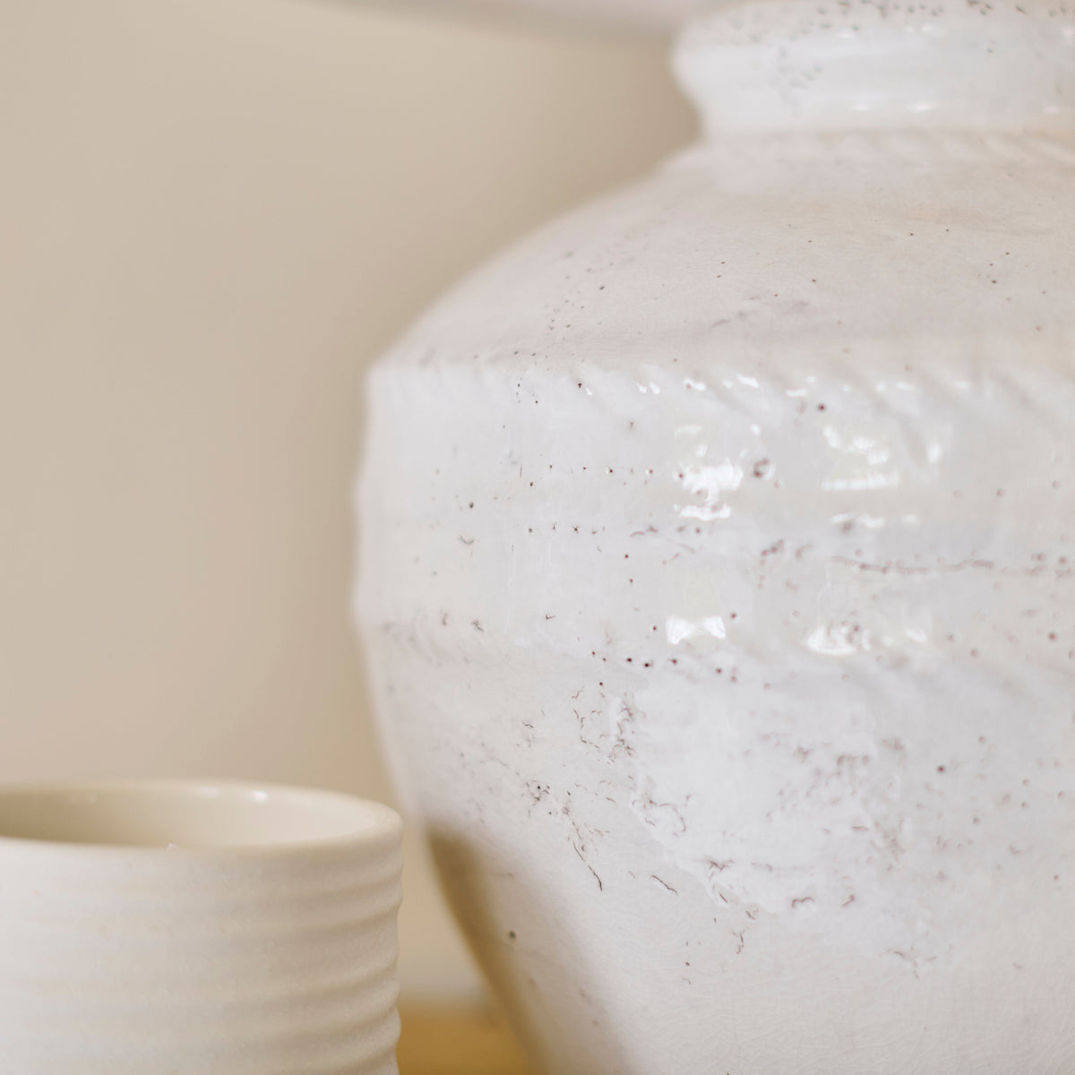 Merton 33cm Ceramic Lamp Base - Rustic White
