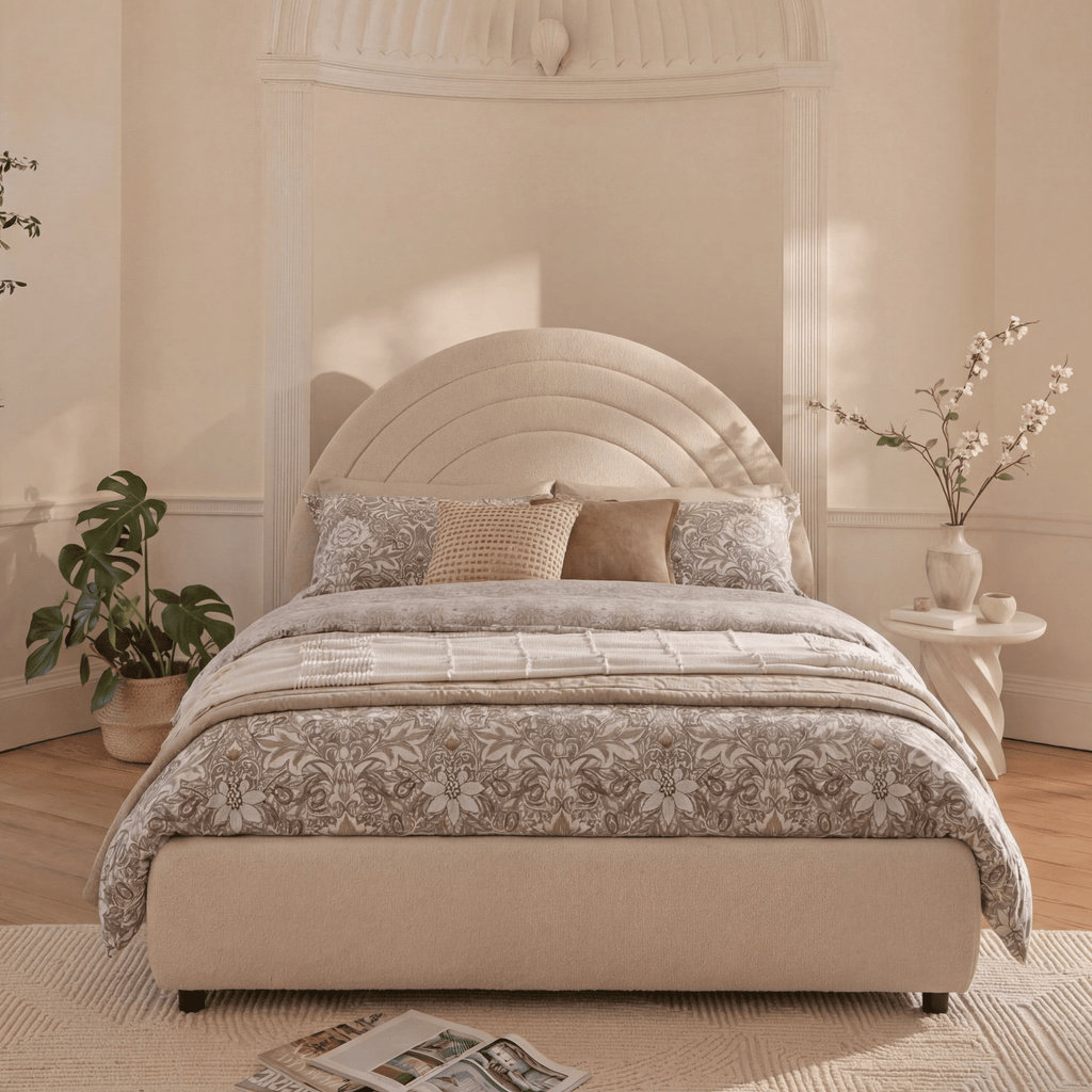 Mimi Double Ottoman Bed - Chalk White Boucle
