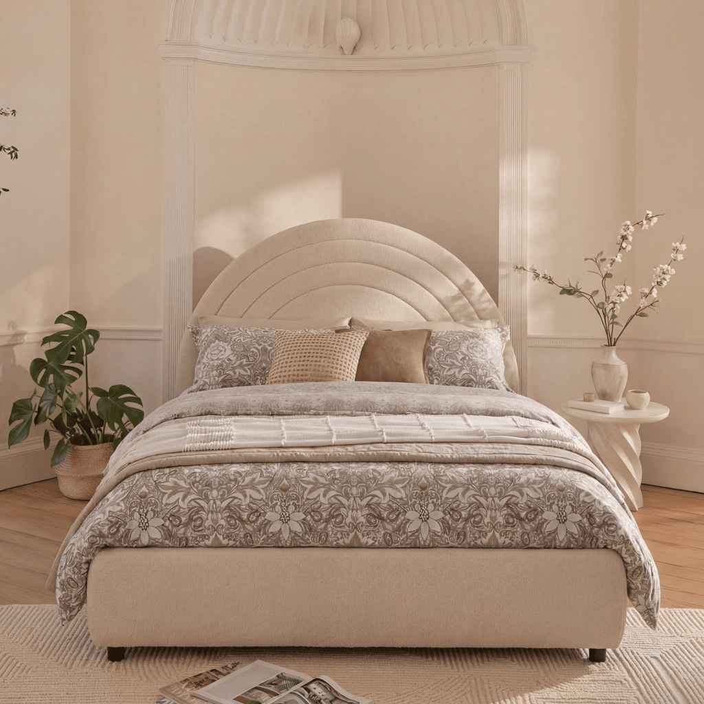 Mimi Double Ottoman Bed - Chalk White Boucle