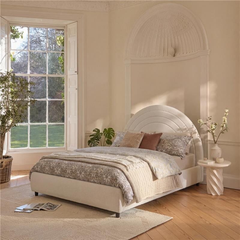 Mimi Double Ottoman Bed - Chalk White Boucle