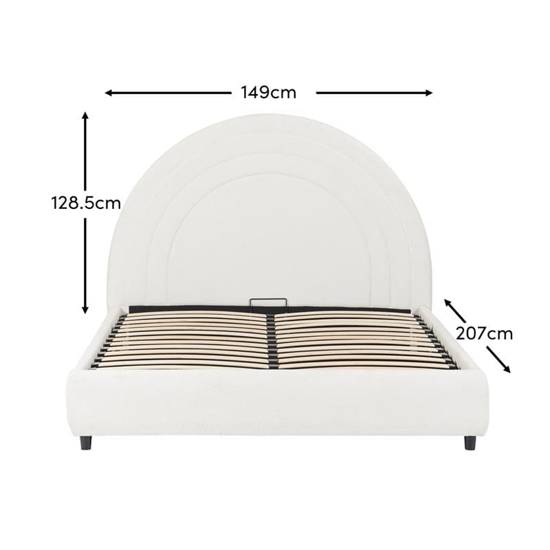 Mimi Double Ottoman Bed - Chalk White Boucle