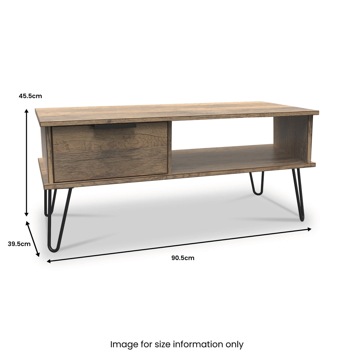 Moreno Rustic Oak 1 Drawer Coffee Table