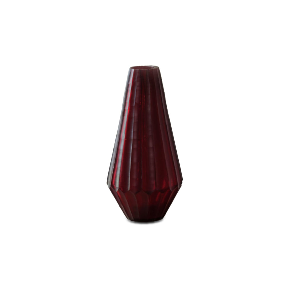 Moura 23.5cm Glass Vase - Burgundy Red