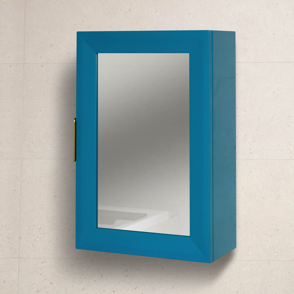 OUTLET - Nami Wall Cabinet with Mirror - Teal Blue