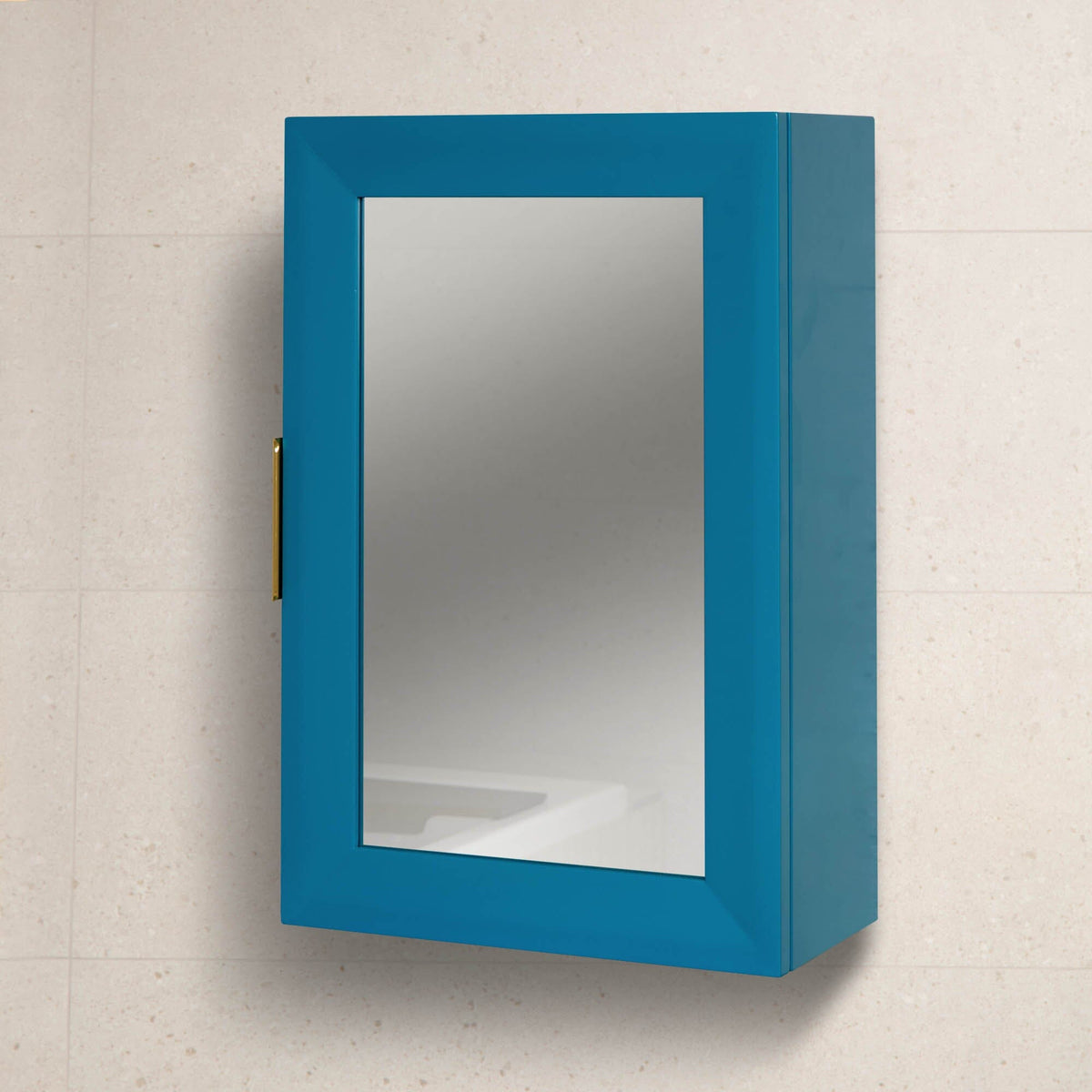 OUTLET - Nami Wall Cabinet with Mirror - Teal Blue
