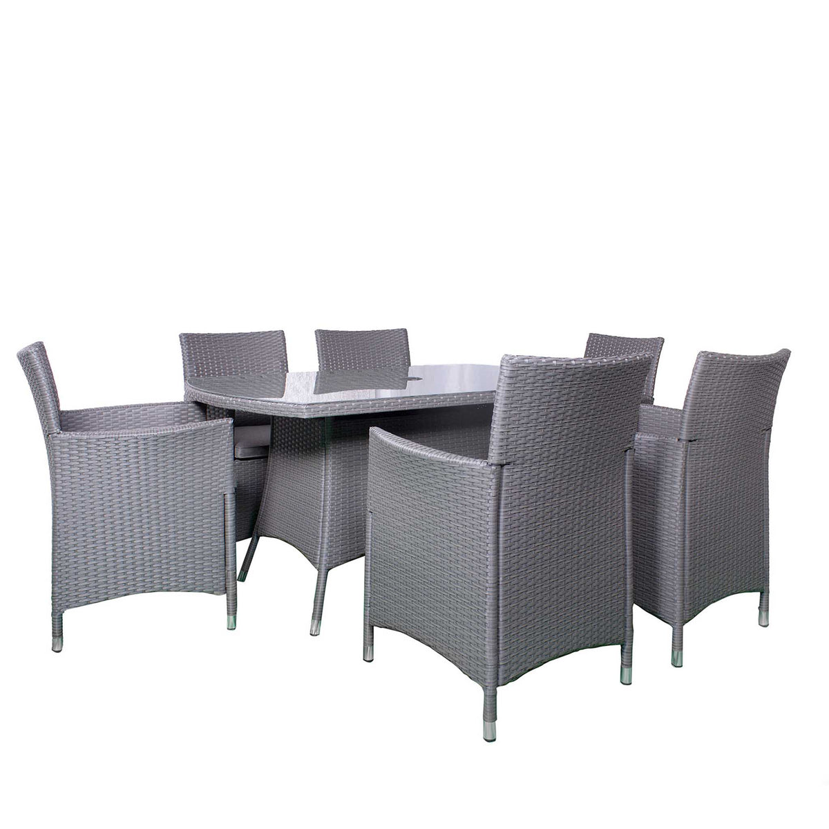 Vada 150cm 6 Seat Rattan Rectangular Dining Set