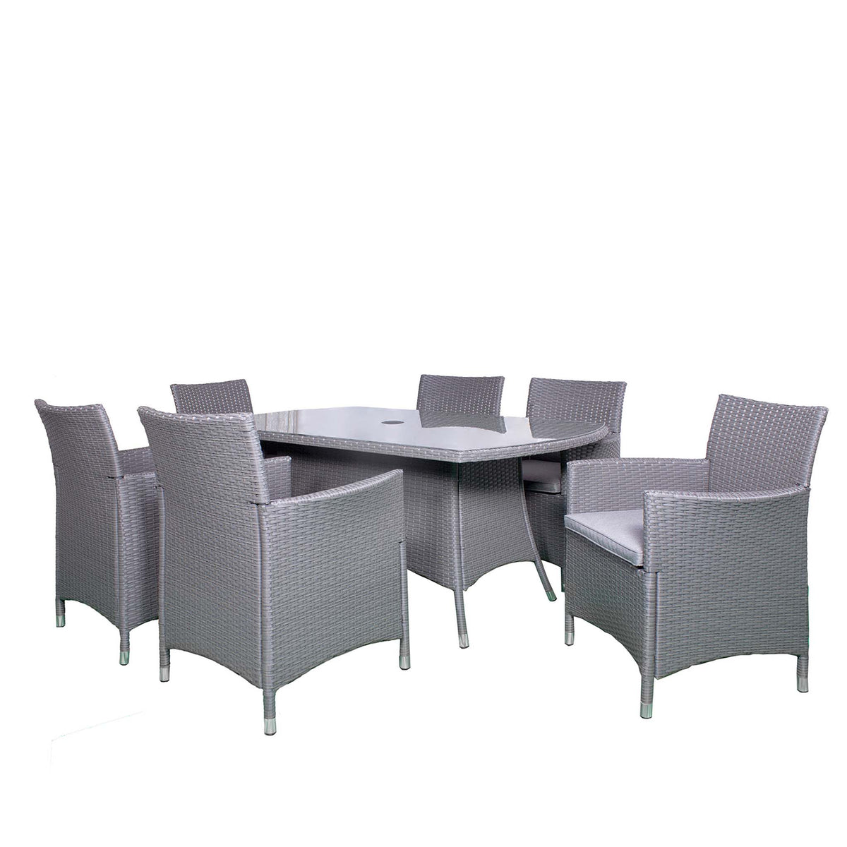 Vada 150cm 6 Seat Rattan Rectangular Dining Set