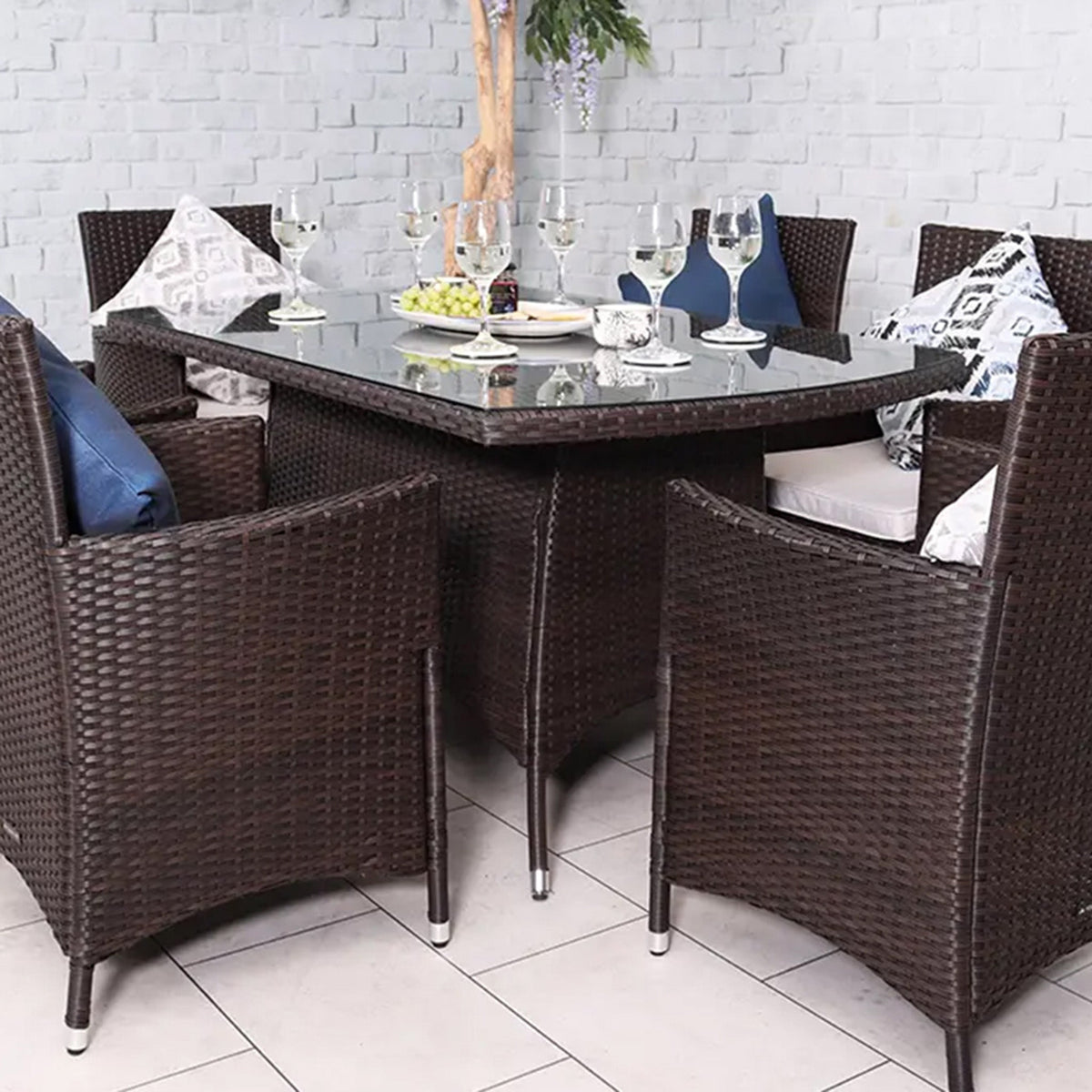 Vada 150cm 6 Seat Rattan Rectangular Dining Set
