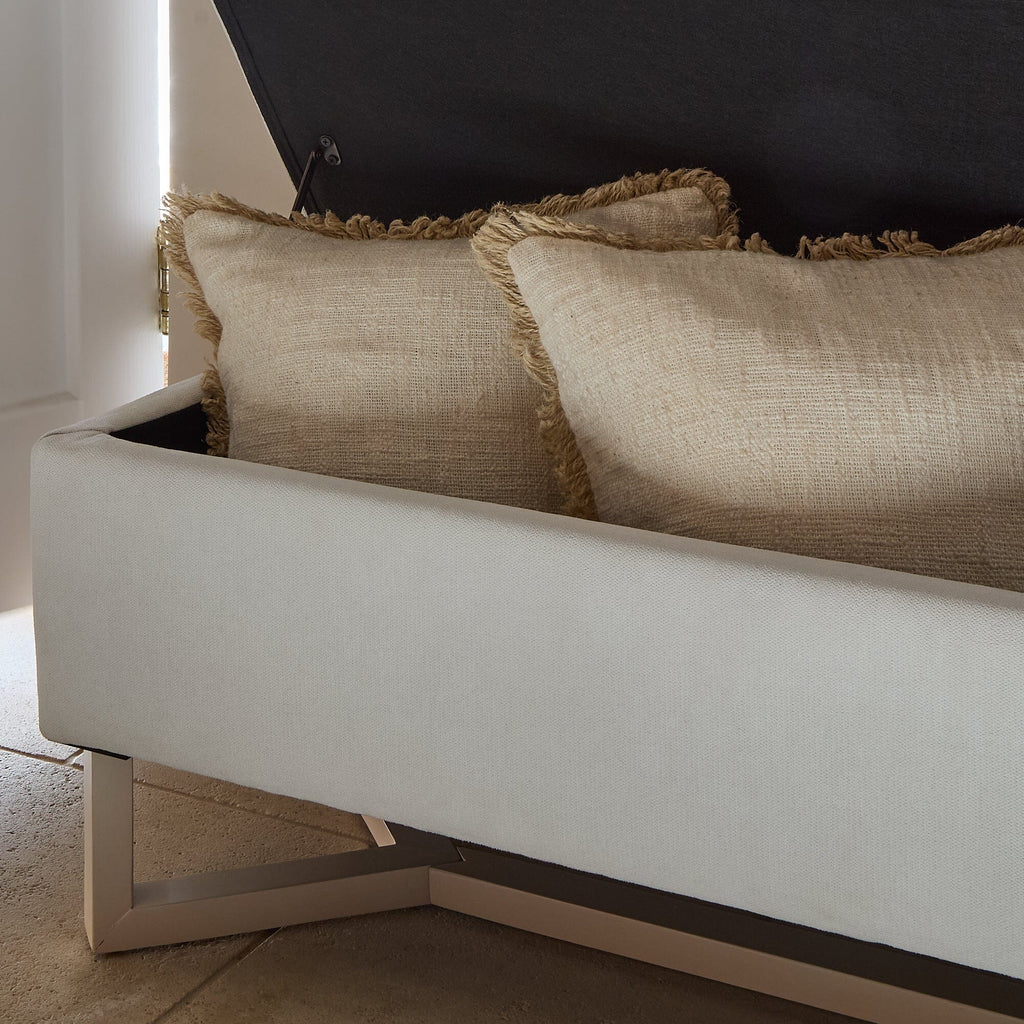 Outlet - Norah Storage Ottoman - Ivory