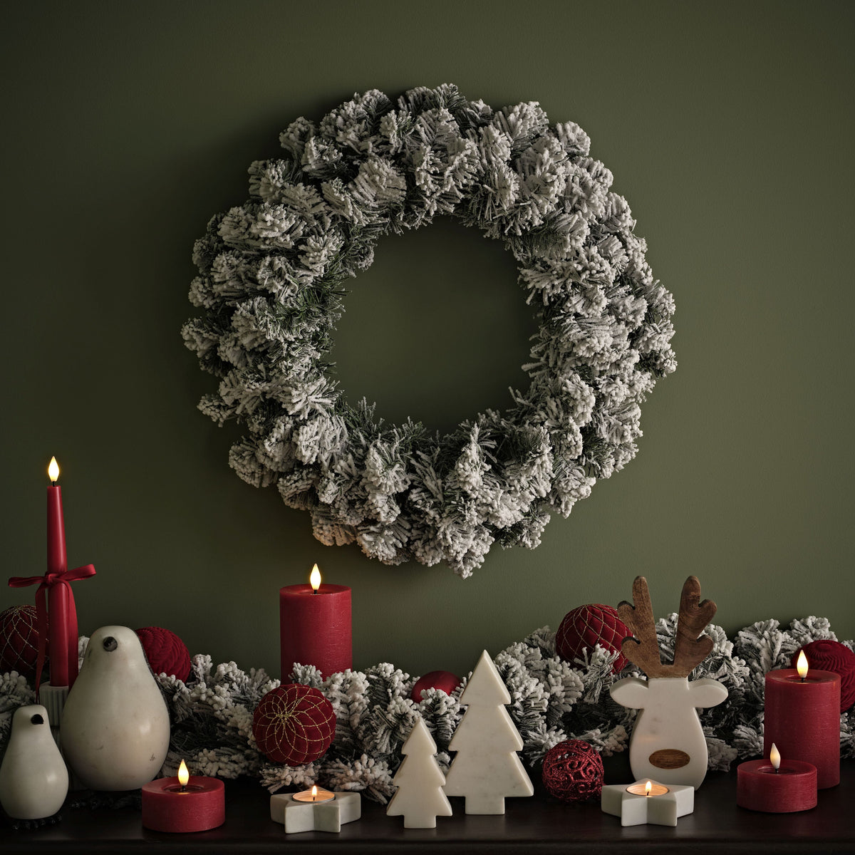 Norrbo 50cm Frosted Christmas Wreath