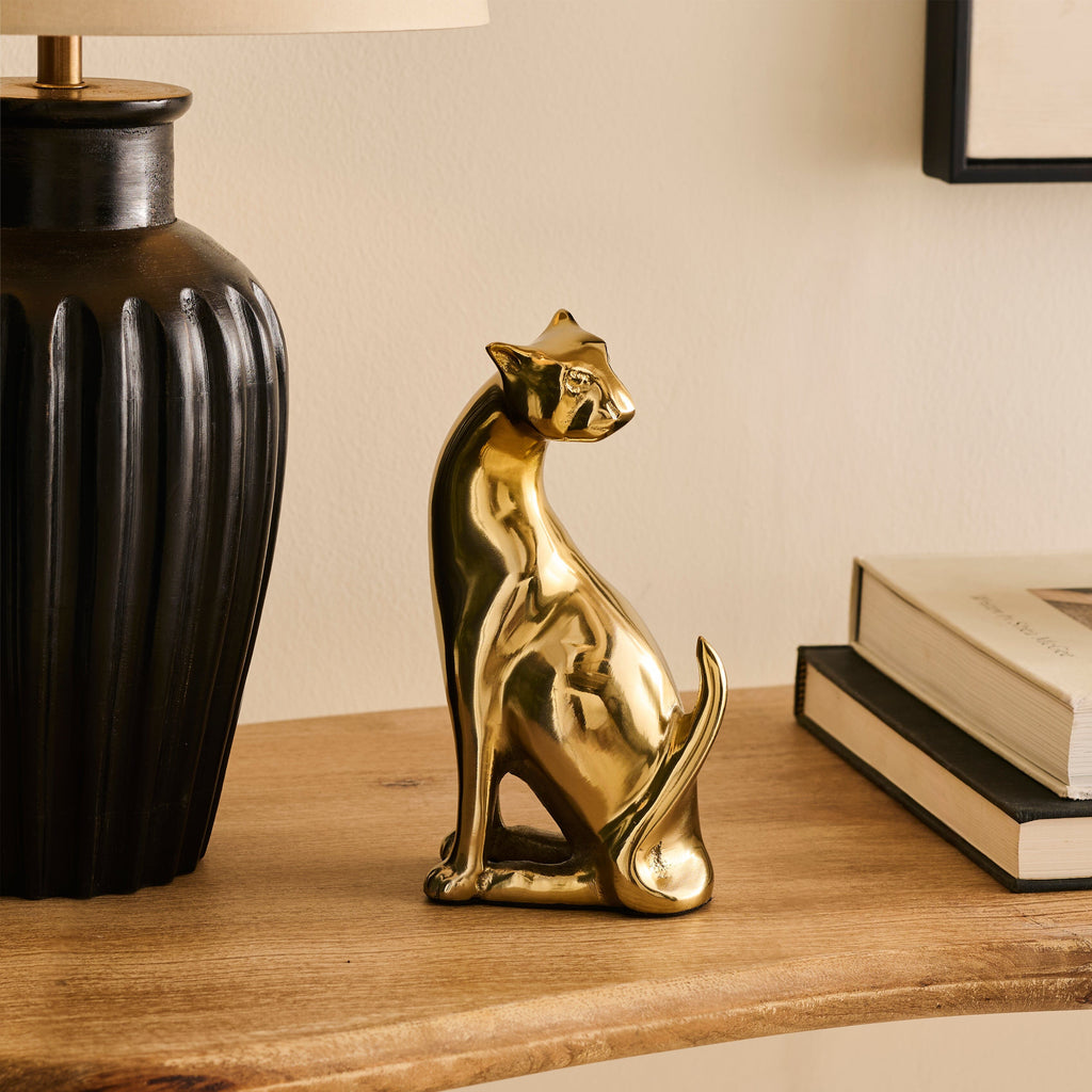Outlet - Nakuru 21cm Metal Leopard Ornament - Gold