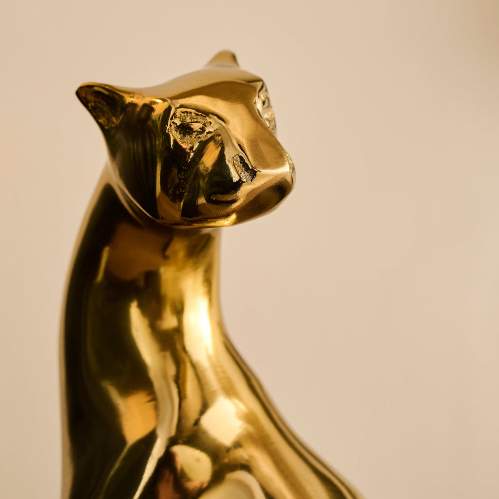 Outlet - Nakuru 21cm Metal Leopard Ornament - Gold