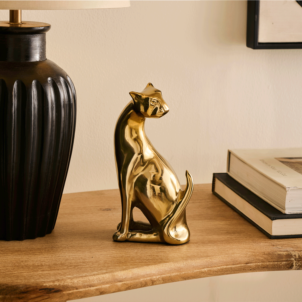 Outlet - Nakuru 21cm Metal Leopard Ornament - Gold