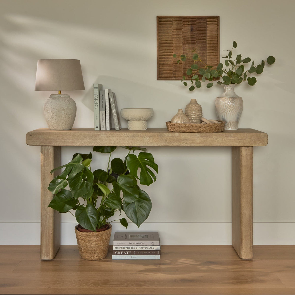 Nevaeh Chalked Mango Wood Console Table - 140cm