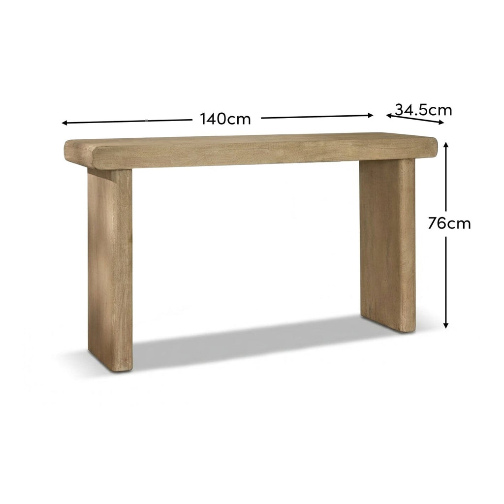 Nevaeh Chalked Mango Wood Console Table - 140cm