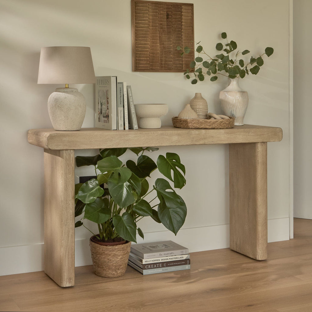 Nevaeh Chalked Mango Wood Console Table - 140cm