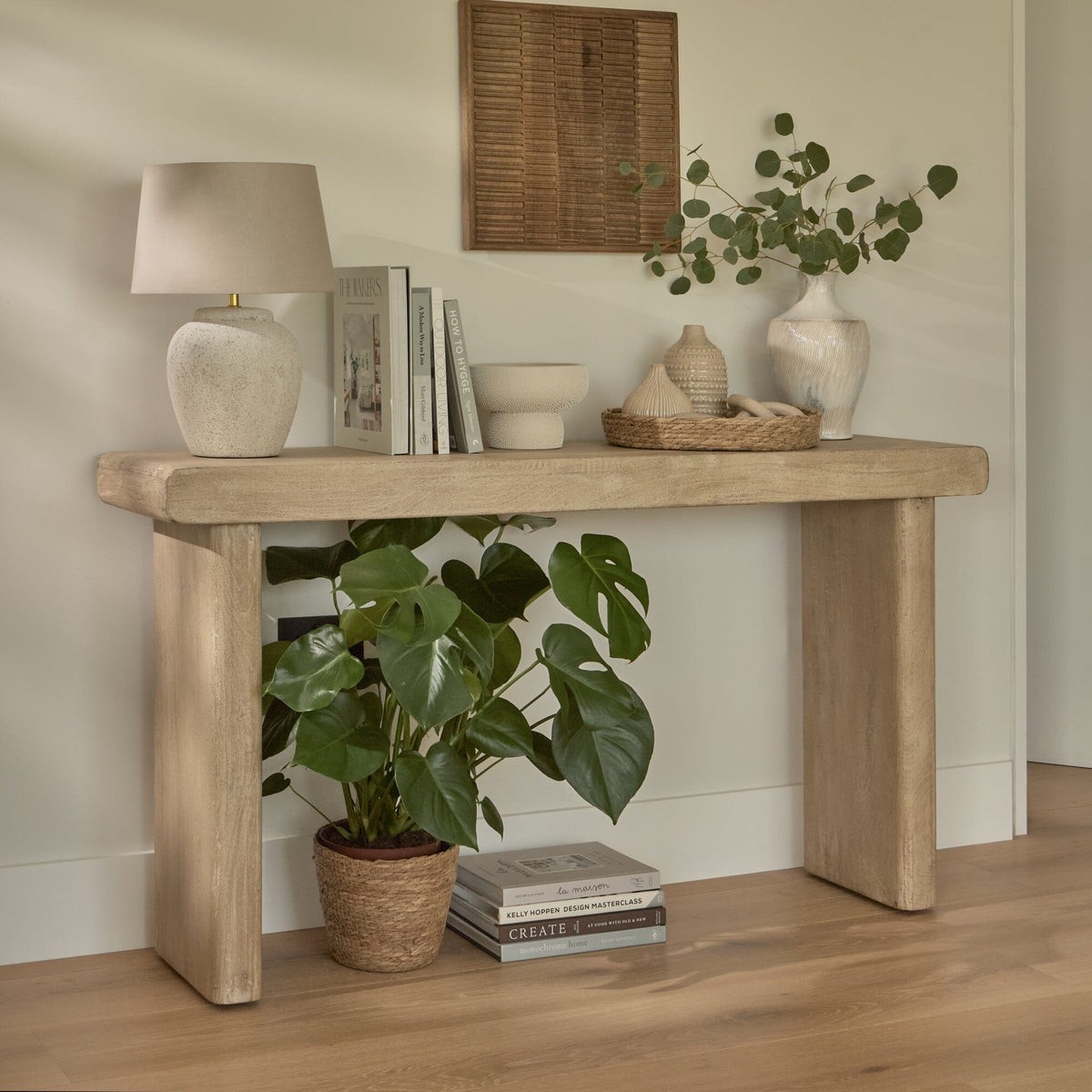Nevaeh Chalked Mango Wood Console Table - 140cm