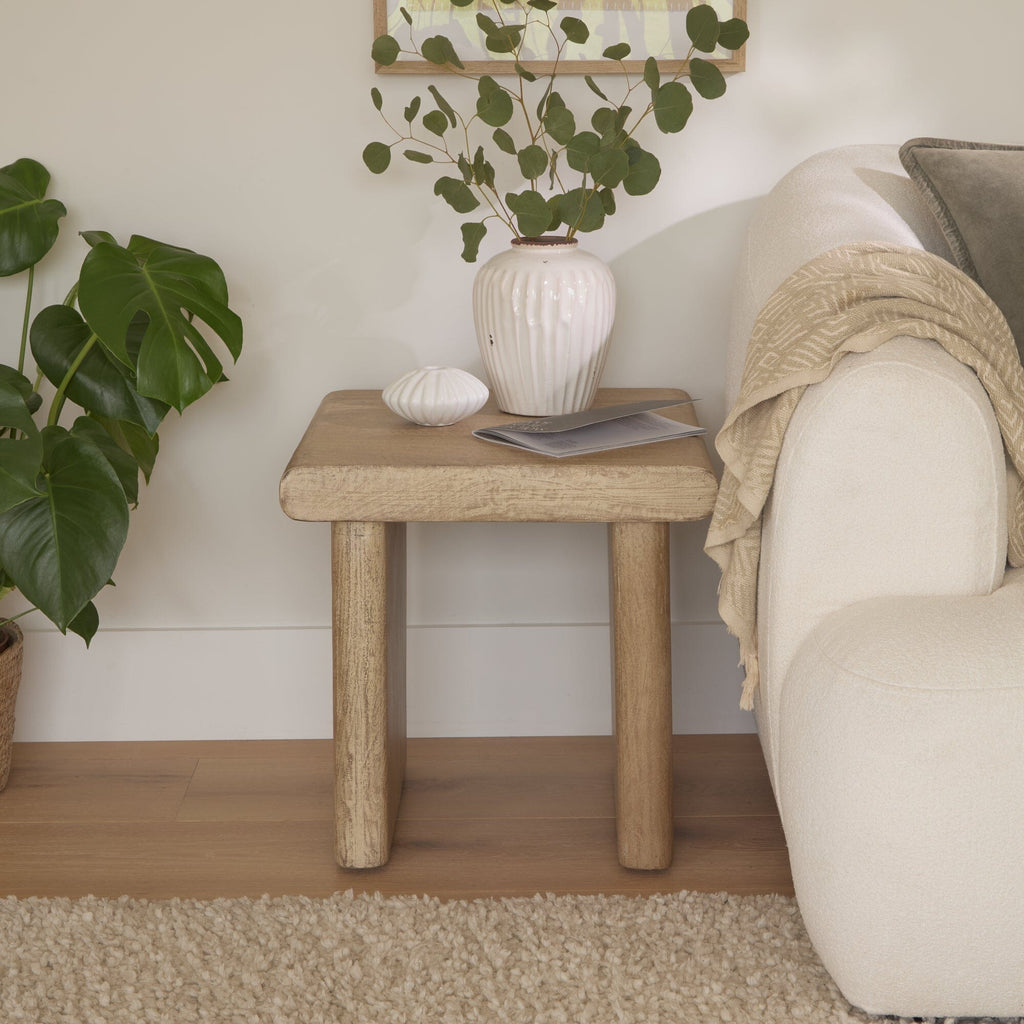 Nevaeh Side Table - Chalked Mango Wood