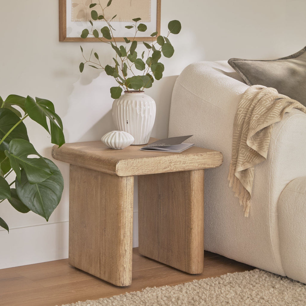 Nevaeh Side Table - Chalked Mango Wood
