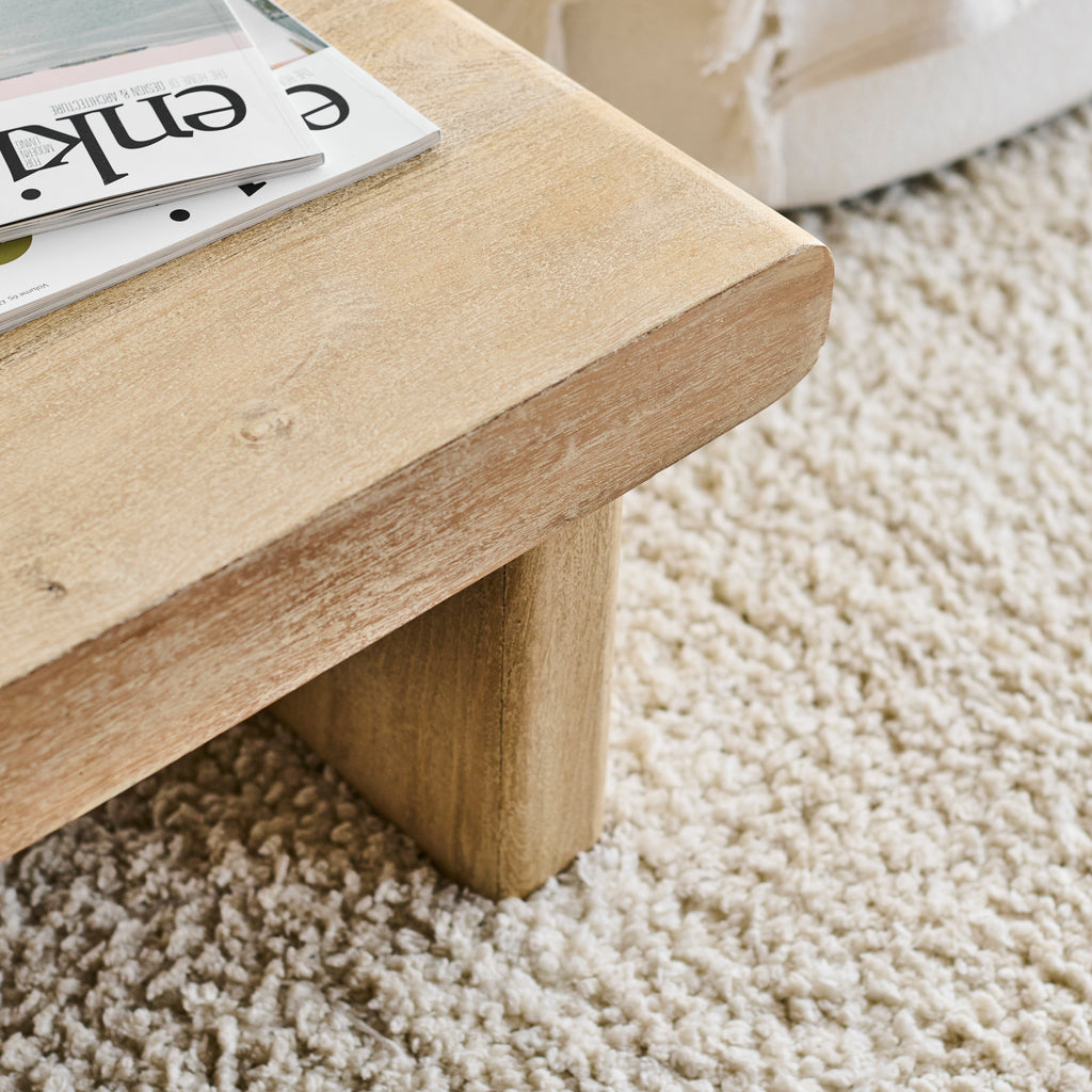 Nevaeh 100cm Rectangular Chalked Mango Wood Coffee Table
