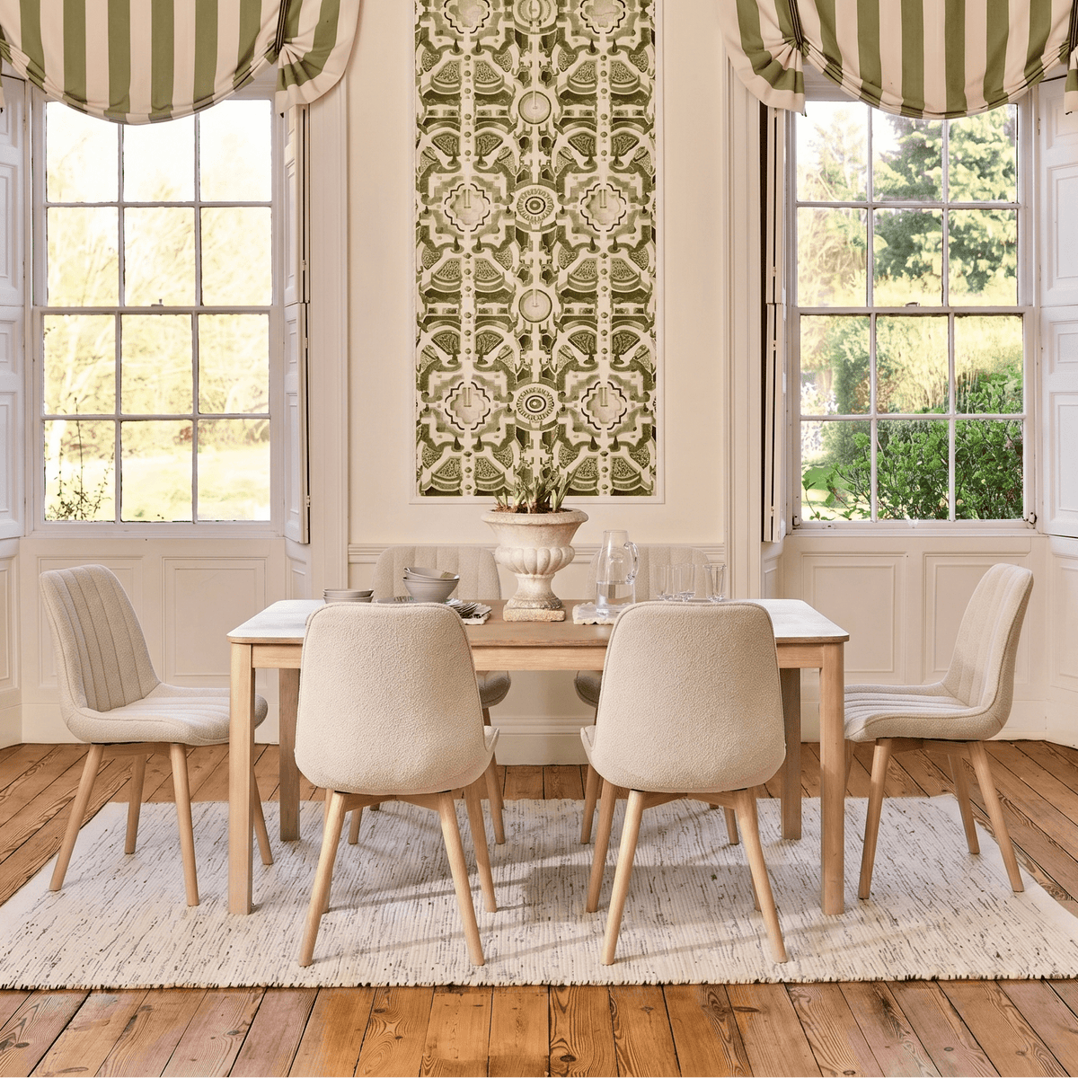 Noah Whitewash Oak 8 Seater Extending Dining Table