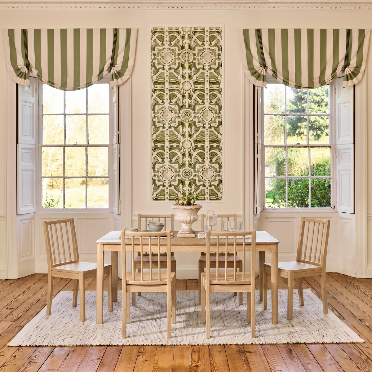 Noah 160-240cm Whitewash Oak Rectangular Extending Dining Table Set - 6 Seater - Tilly Wood Dining Chairs