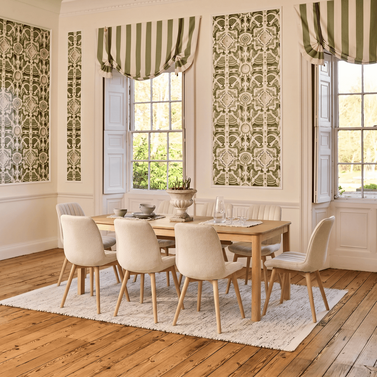 Noah Whitewash Oak 10 Seater Extending Dining Table