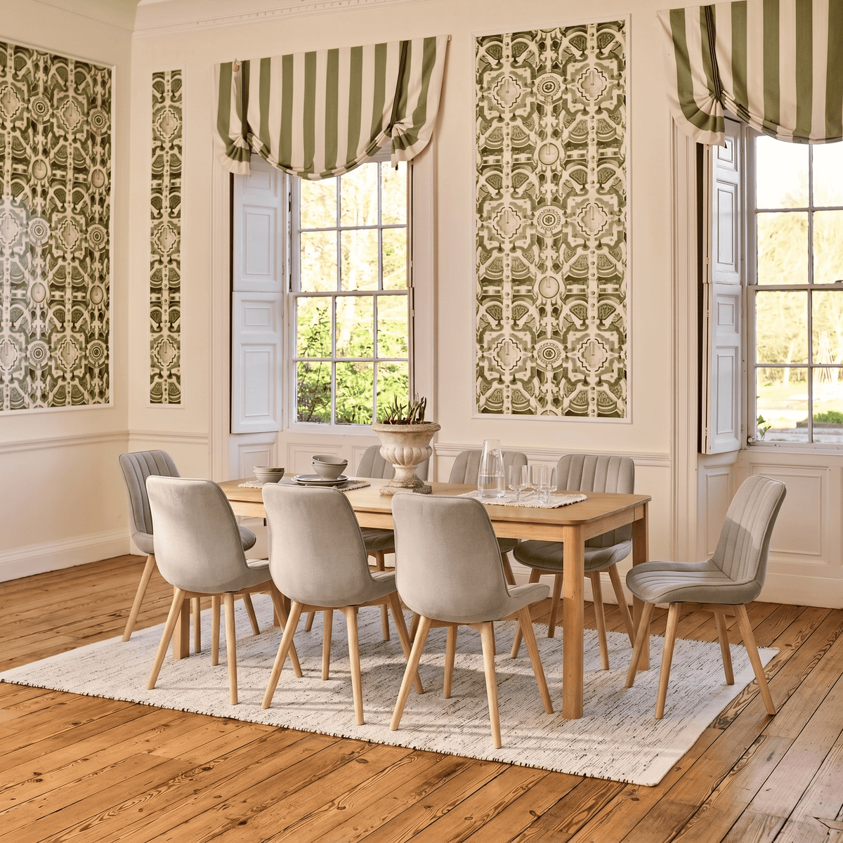 Noah Whitewash Oak 10 Seater Extending Dining Table