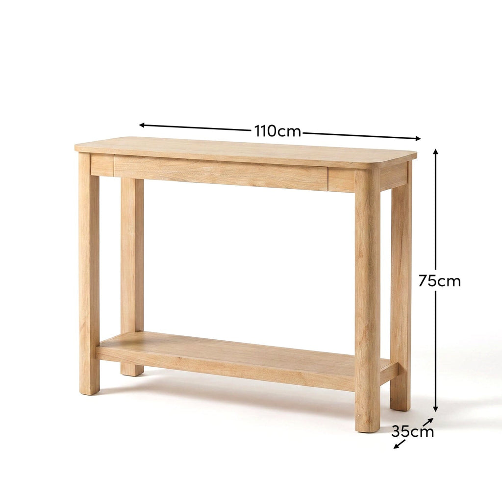 Noah Whitewash Oak 1 Drawer Console Table