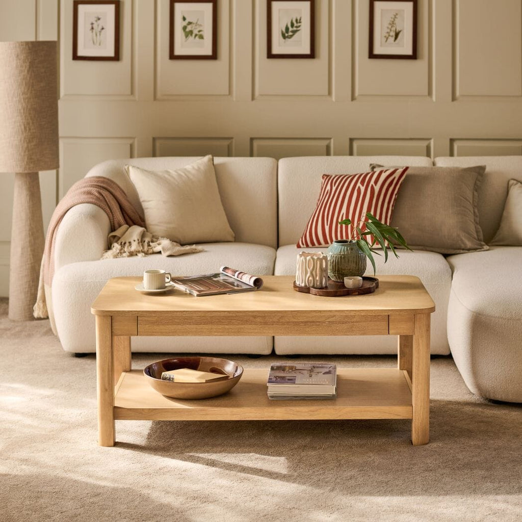 Noah Whitewash Oak Rectangular Coffee Table