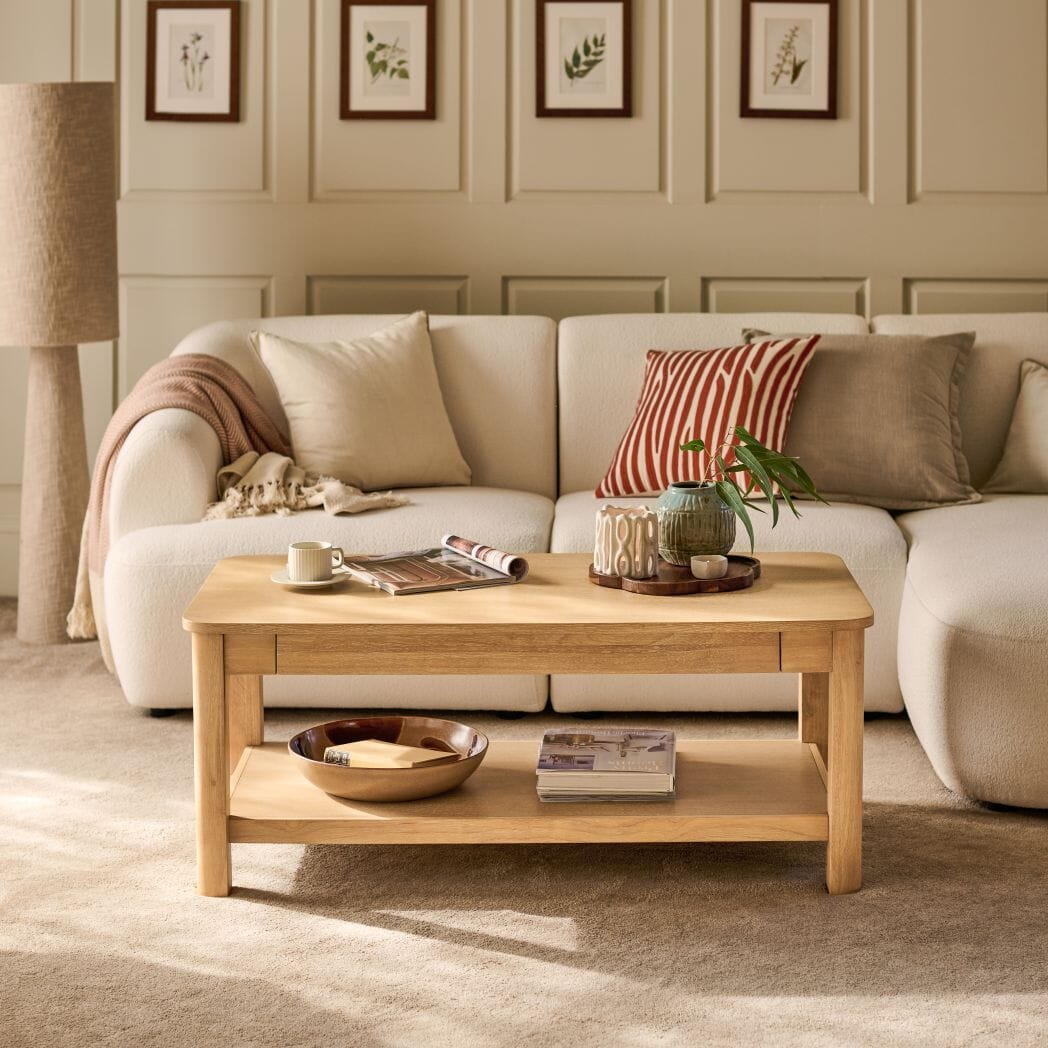 Noah Whitewash Oak Rectangular Coffee Table