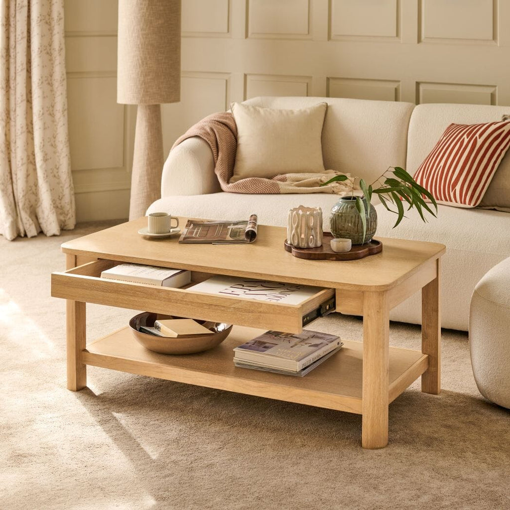 Noah Whitewash Oak Rectangular Coffee Table
