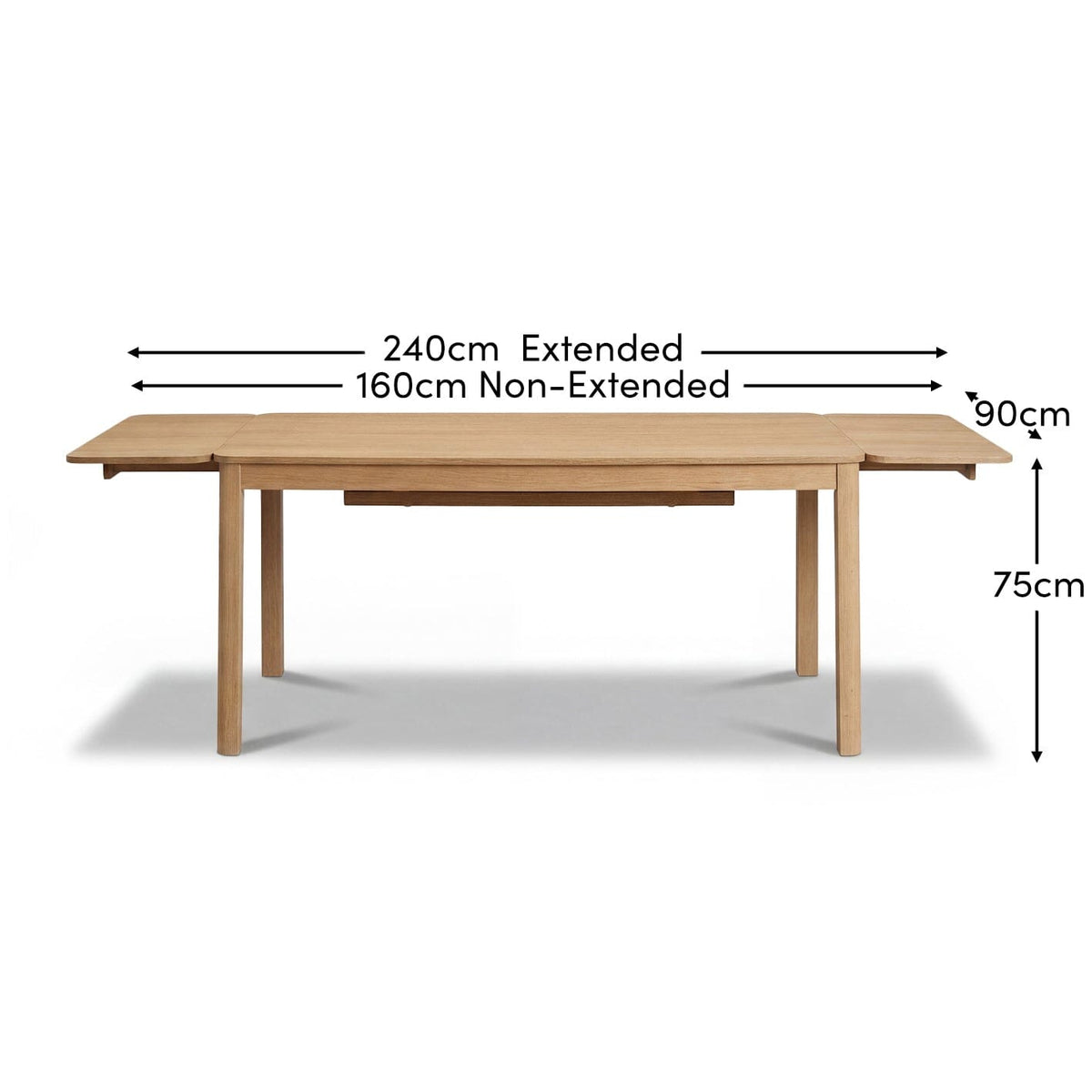 Noah Whitewash Oak 8 Seater Extending Dining Table