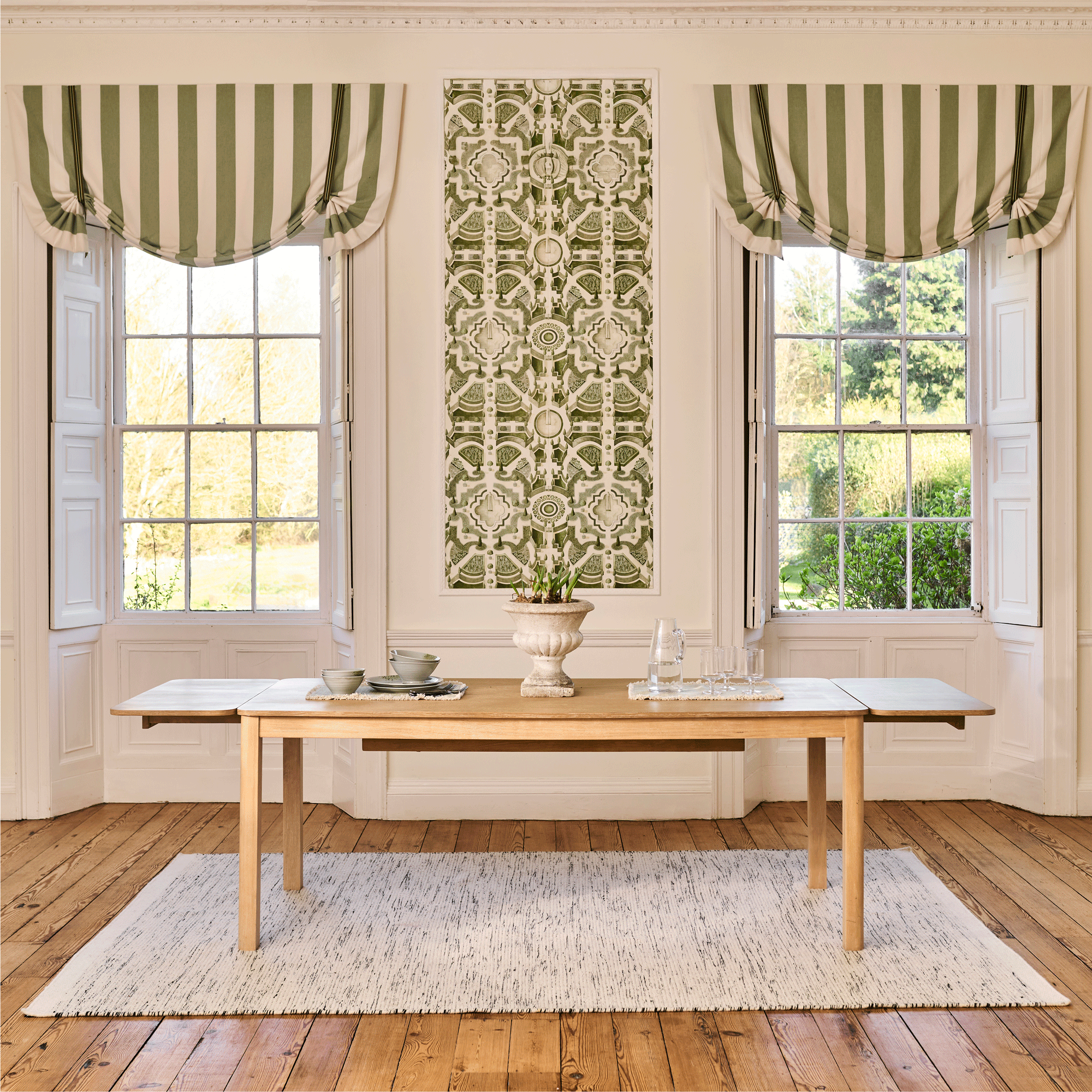 Noah Whitewash Oak 10 Seater Extending Dining Table