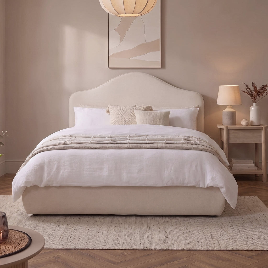 Odette King Size Ottoman Bed - Ivory
