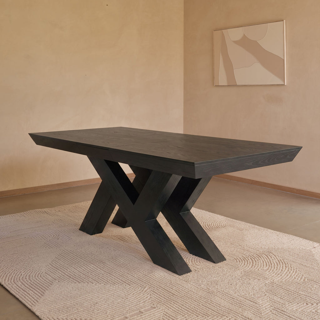 Olivia 160-240cm Black Oak Dining Table