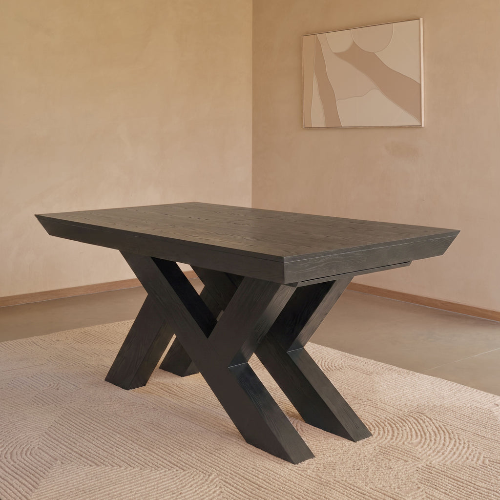 Olivia 160-240cm Black Oak Dining Table