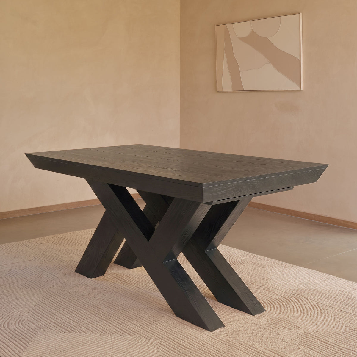 Olivia 160-240cm Black Oak Dining Table