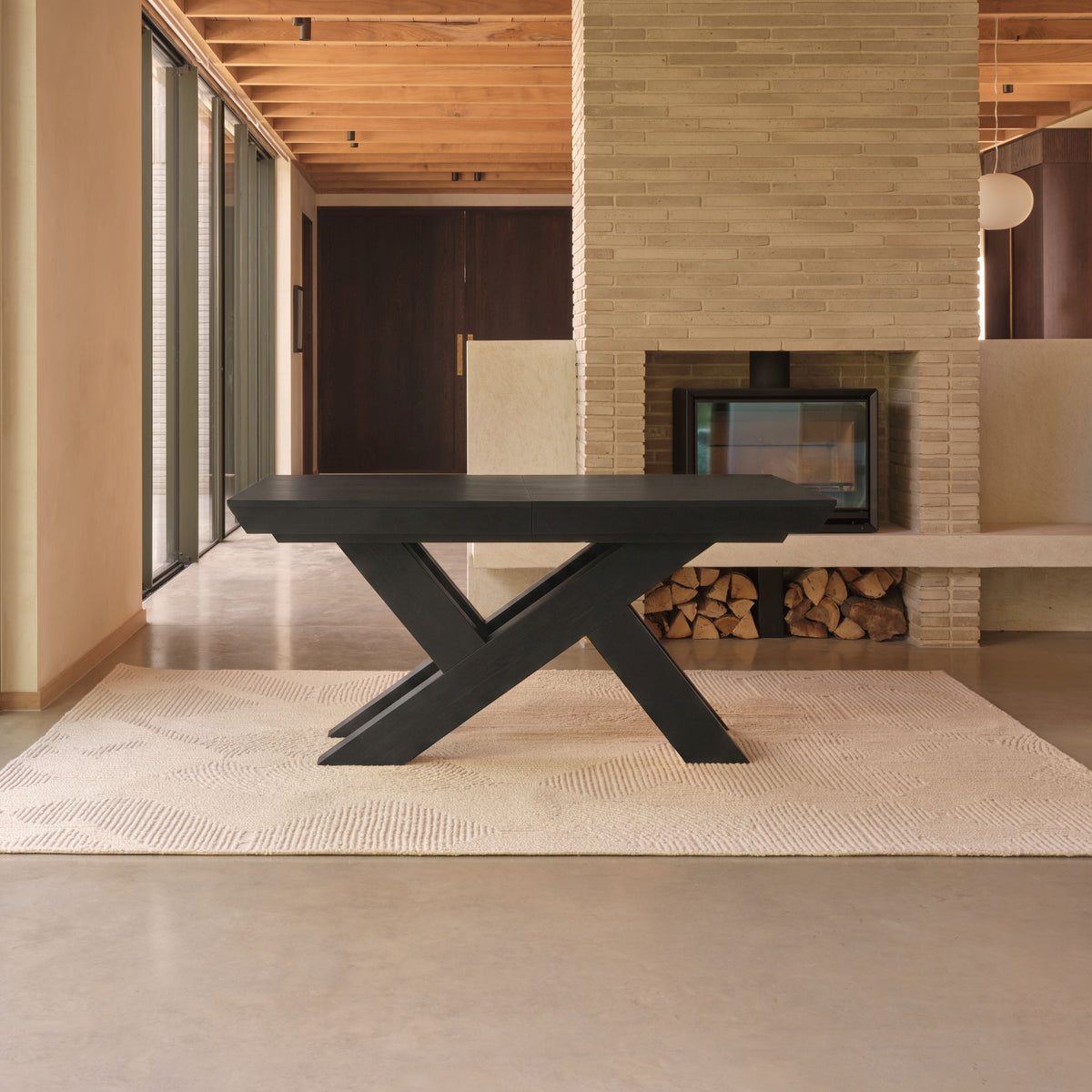 Olivia 160-240cm Black Oak Dining Table