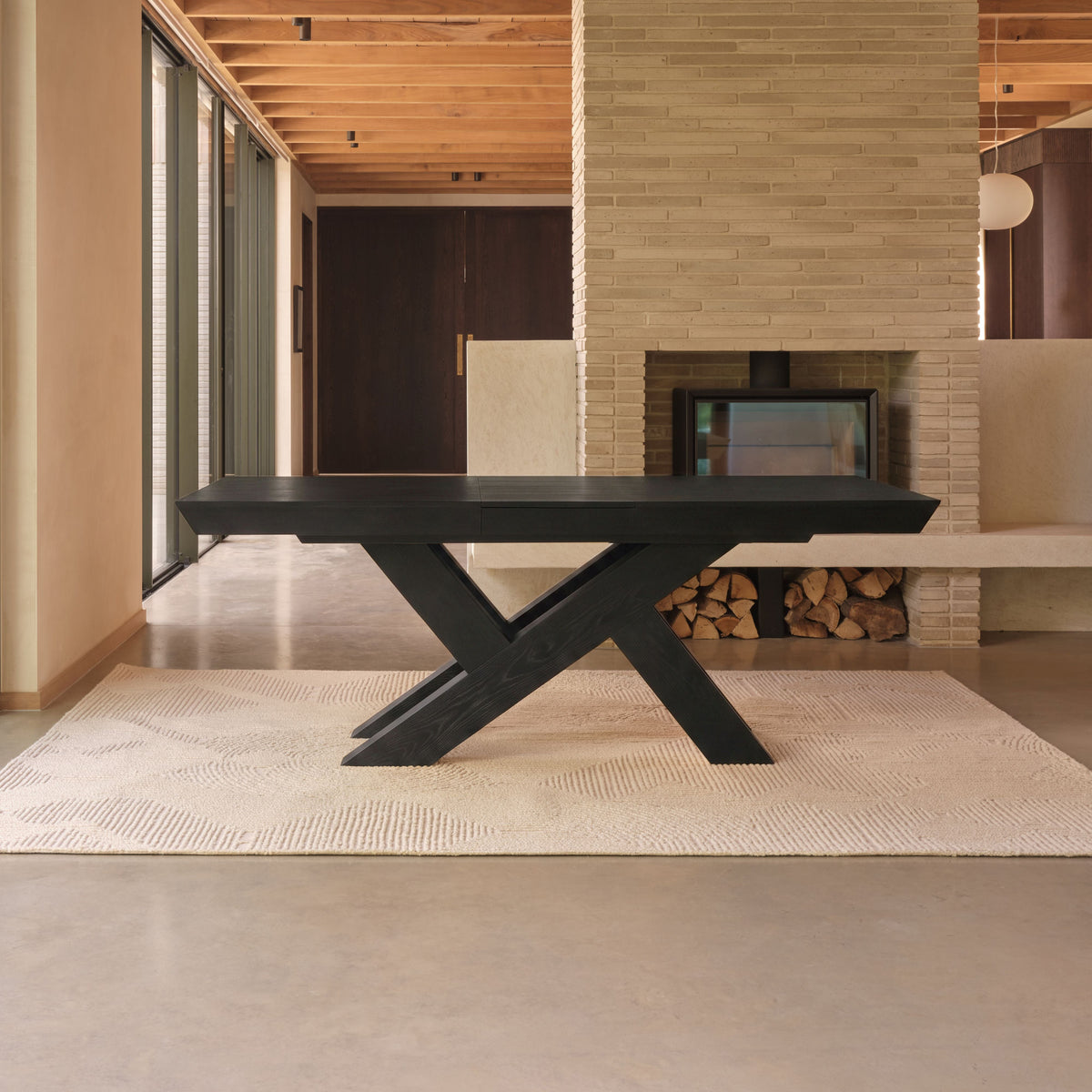 Olivia 160-240cm Black Oak Dining Table
