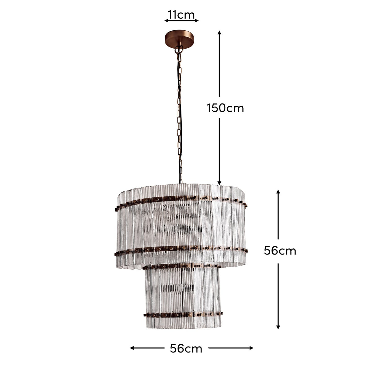 Orleton 56cm Double Layer Chandelier - Heirloom Brass