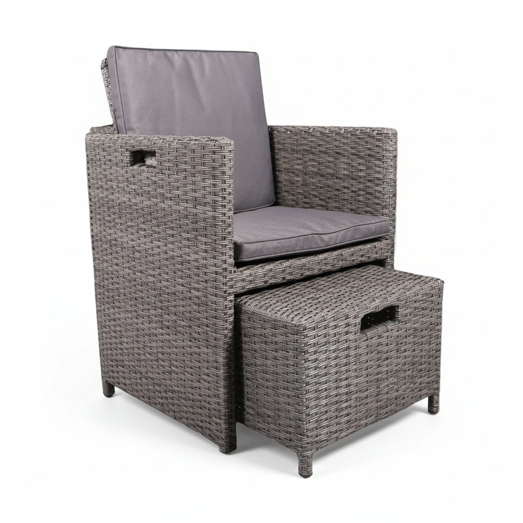 Paris 10 Seat Lux Rattan Cube Set