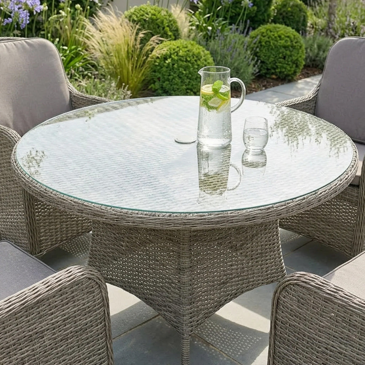 Paris 4 Seat 110cm Lux Rattan Dining Set