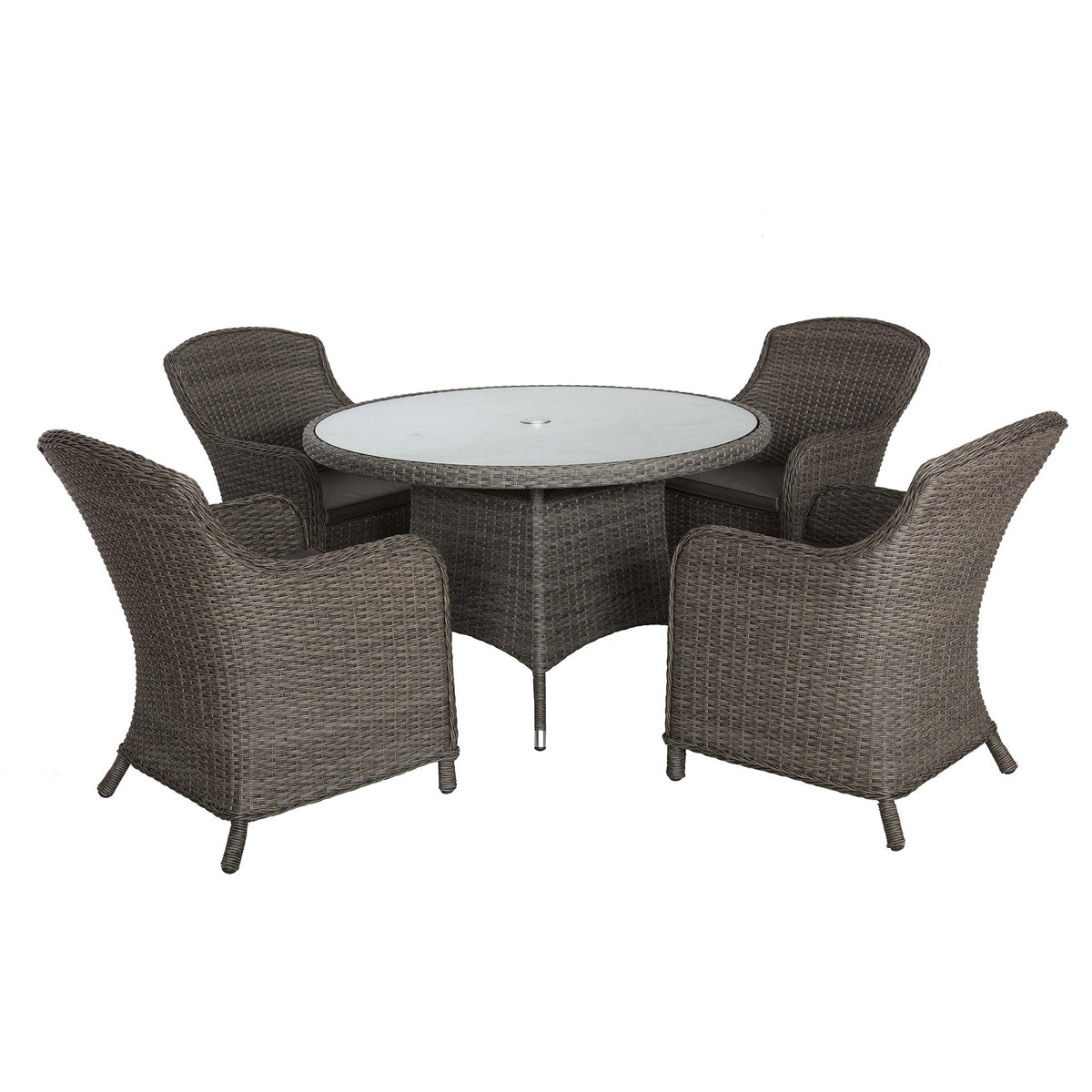 Paris 4 Seat 110cm Lux Rattan Dining Set