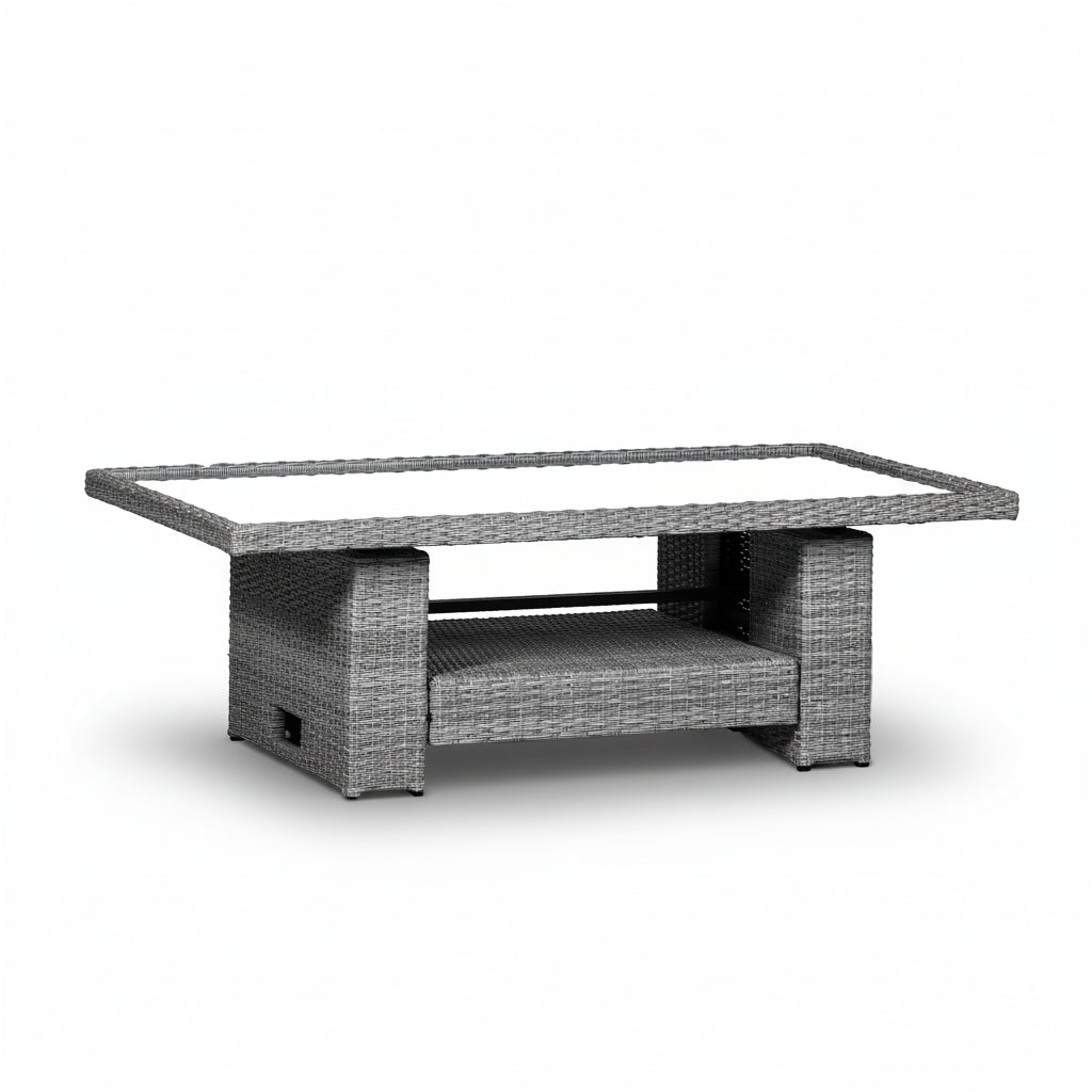 Paris Rattan Lounge Dining Set with Rise and Fall Table