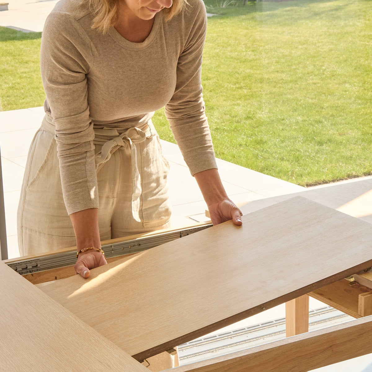 Outlet - Paul Whitewash Extending Dining Table
